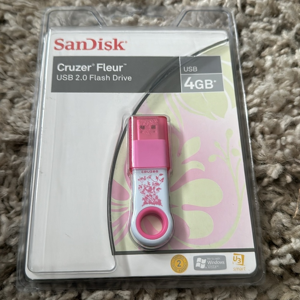 SanDisk Cruze Fleur 4GB USB New!